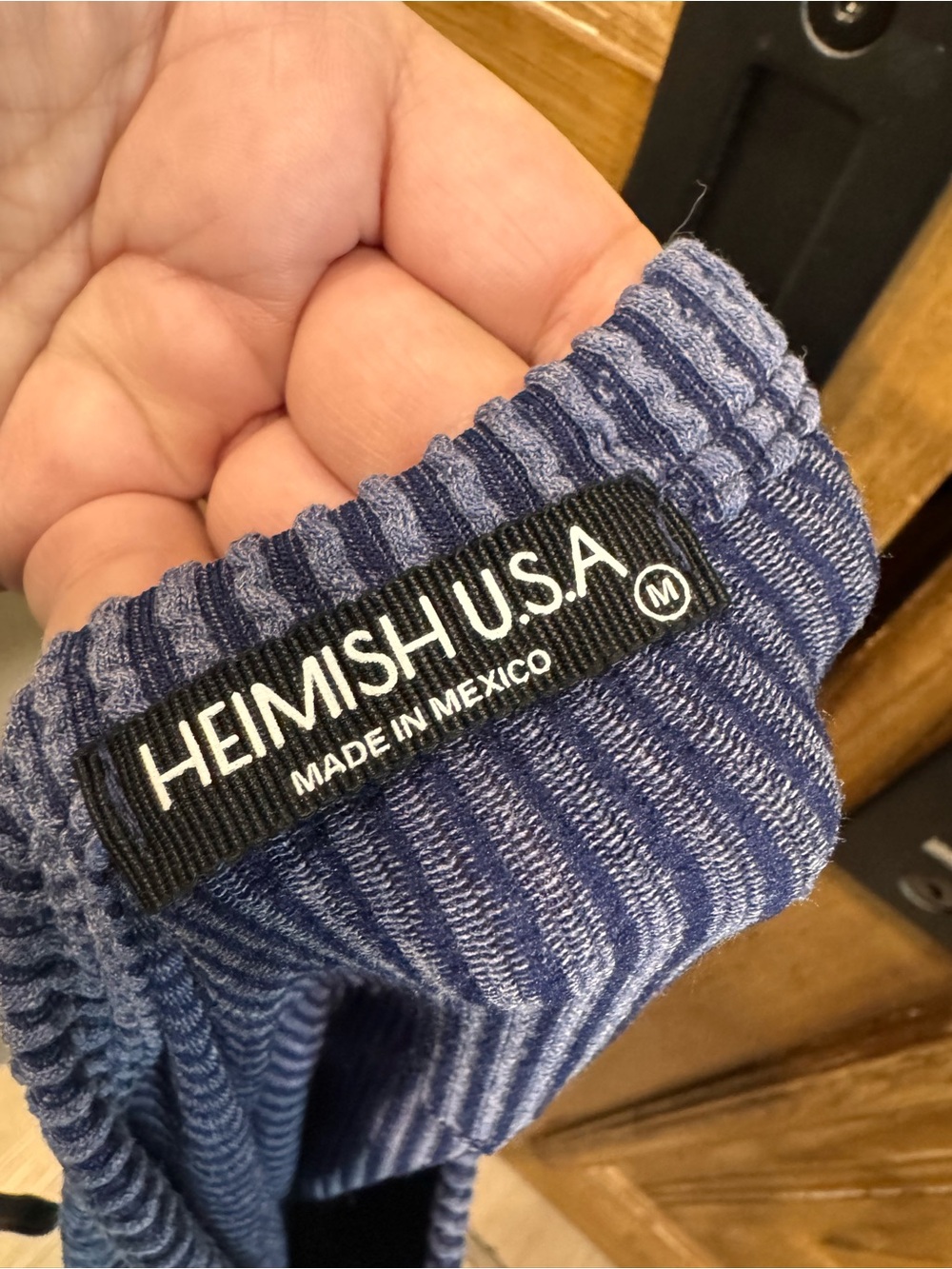HEIMISH USA Ribbed Crewneck Sweater in Navy Blue - Picture 3 of 4